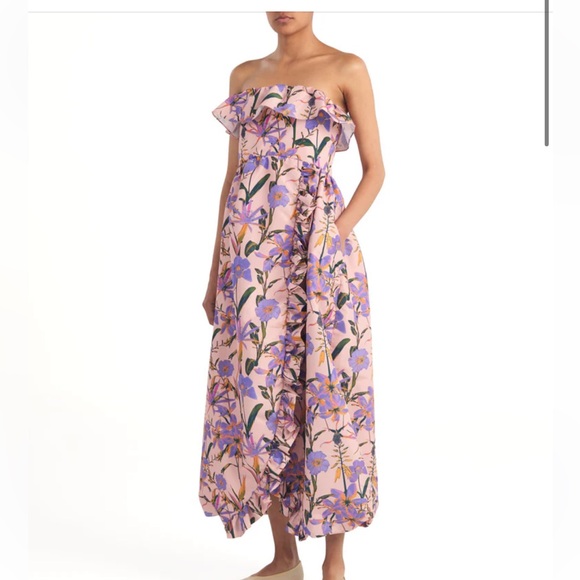 KIKA VARGAS EXCLUSIVE SYLVIA DRESS BLUSH IRIS NYLON - Picture 1 of 4